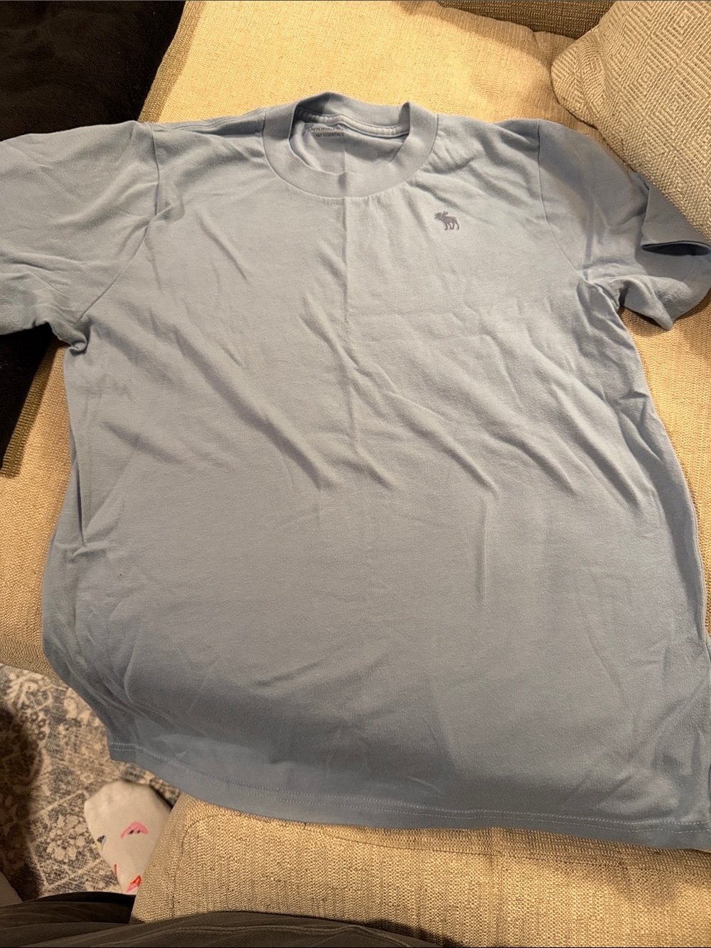 Boys Abercrombie & Fitch Pale Blue Crewneck Short Sleeve Tee